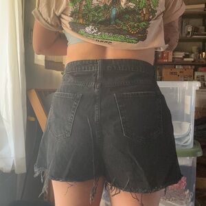 Black Distressed Women's Denim Shorts